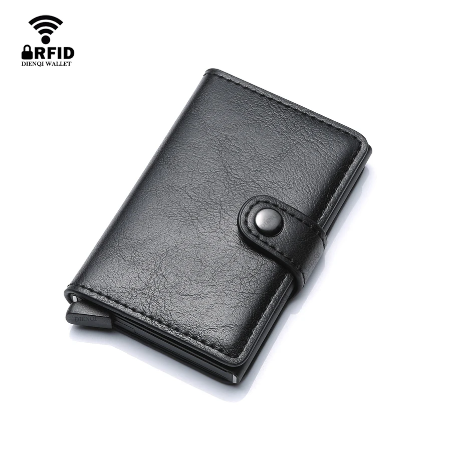Index Card Holder - พลิกอัตโนมัติผู้ถือบัตรเครดิตธุรกิจ 10 ใบหรูหราหนังผู้ถือบัตรกล่องโลหะผู้ชาย VIsit การ์ดกระเป๋าสตางค์ป้องกันการโจรกรรม