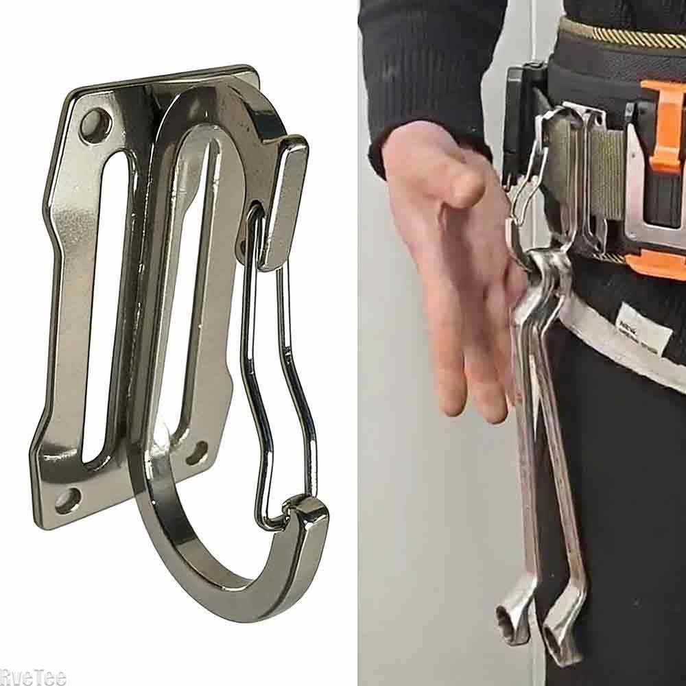 Tape Dispenser Weighted - ตะขอแขวนสแตนเลสแบบกดติดเร็วสำหรับเข็มขัดเครื่องมือ ประแจติดผนัง สายวัด เครื่องเจาะ เครื่องมือช่าง DeWalt