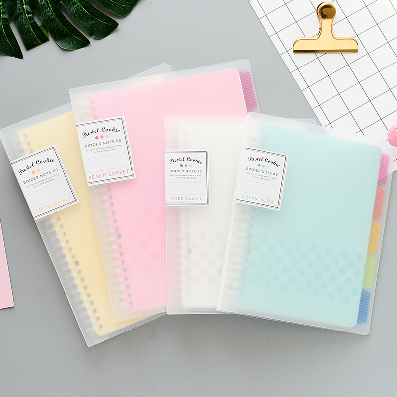 Binder A4 Lever - 1Pc KOKUYO หลวมโน้ตบุ๊คพาสเทลคุกกี้ใหม่ Lambency Series ลายสก๊อตแหวน