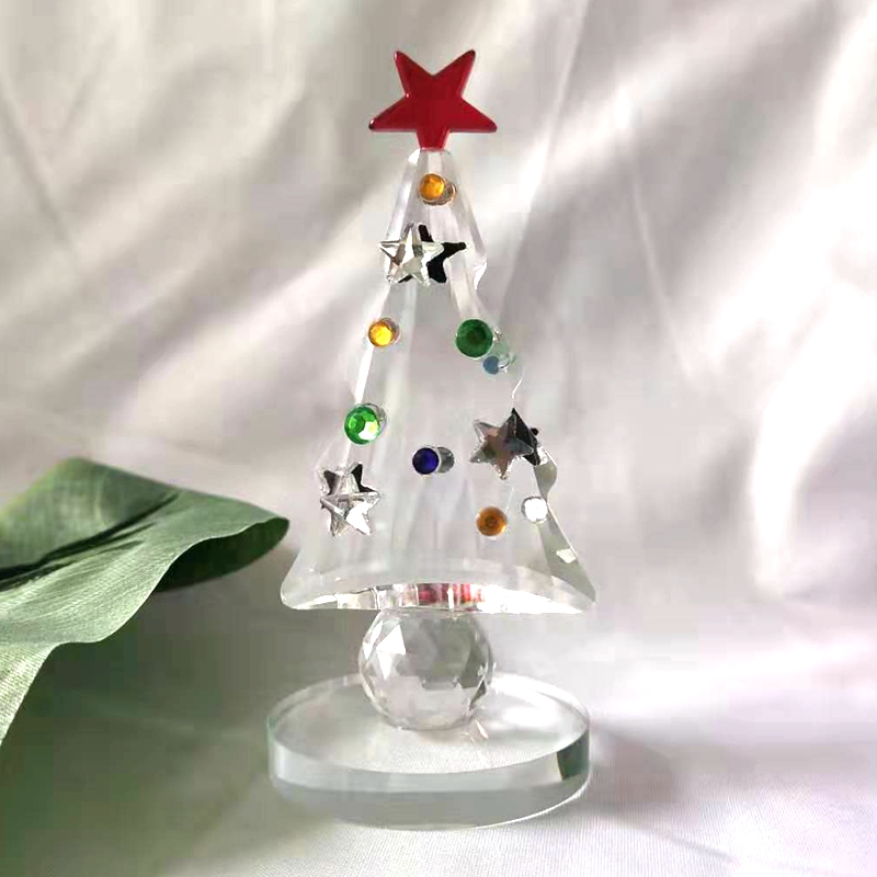 Paper Weight Crystal - คริสตัลต้นคริสต์มาส Figurine วันหยุด Paperweight คอลเลกชันของที่ระลึก Handcrafted