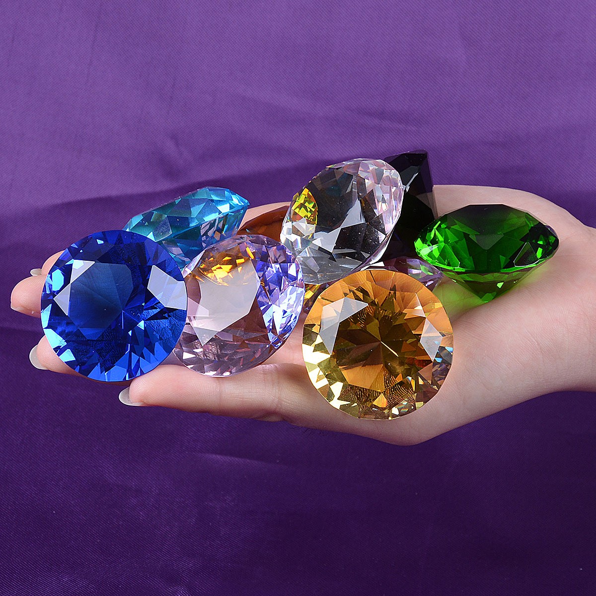 Paper Weight Crystal - 1pcs คริสตัลเพชรรูป Paperweight ตกแต่งตัดแก้วอัญมณียักษ์งานแต่งงานเครื่องประดับคริสต์มาสของขวัญ