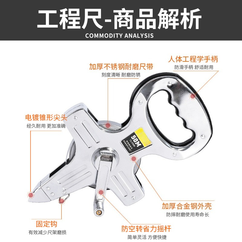 เทปวัดสแตนเลส 50 เมตร เทปวัดแบ - Tape Dispenser Weighted บทวิจารณ์และราคา